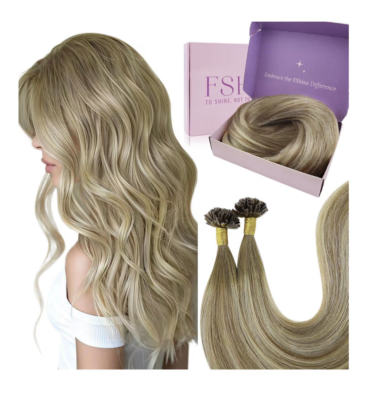 U-tip Keratin Hair Extensions 50g 50cm