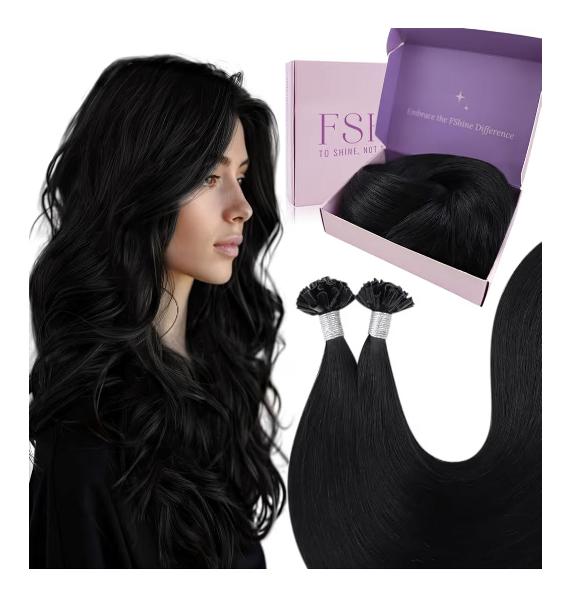 U-tip Keratin Hair Extensions 50g 50cm